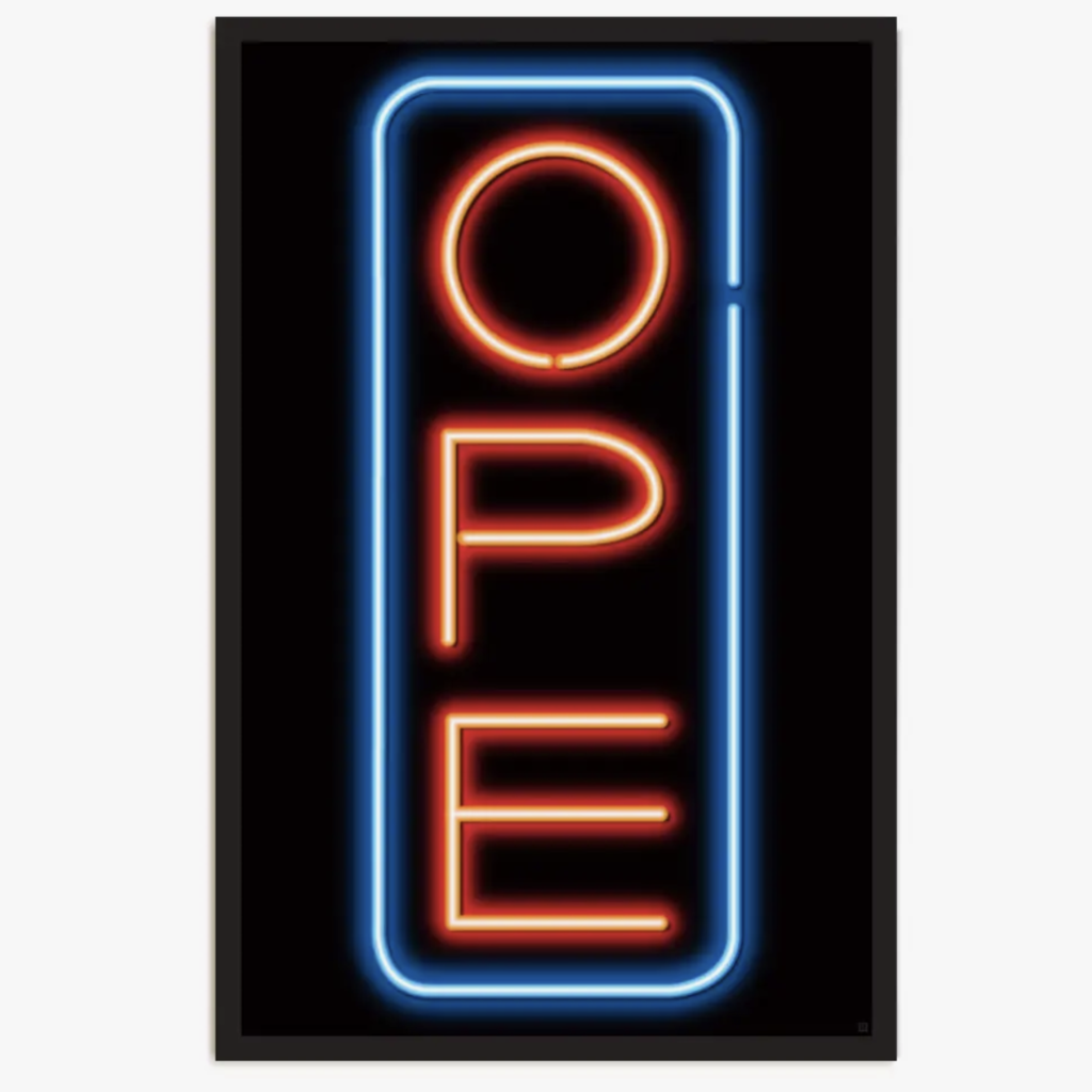 Ope Neon Sign Poster