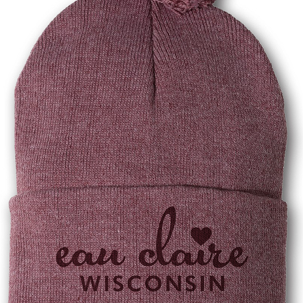 First & Foremost Eau Claire Maroon Pom Hat