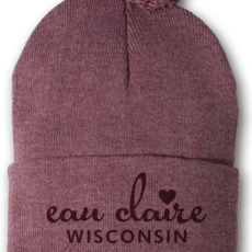 First & Foremost Eau Claire Maroon Pom Hat