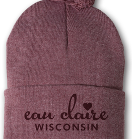 First & Foremost Eau Claire Maroon Pom Hat