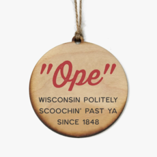 Driftless Studios Ope Wisconsin Wood Christmas Ornament