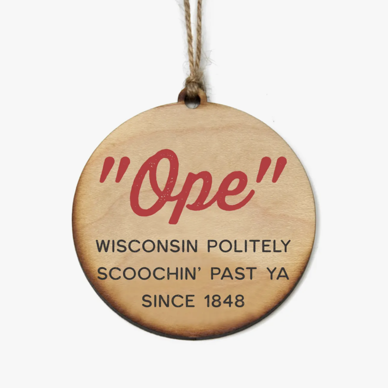Driftless Studios Ope Wisconsin Wood Christmas Ornament