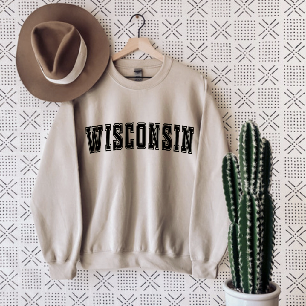 Wisconsin State Sweatshirt (Sand)