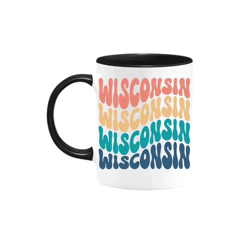 Creative Compass Ceramic Coffee Mug - Groovy Wisconsin