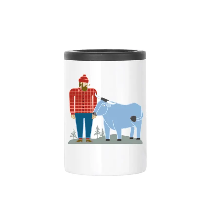 Creative Compass Insulated Can Koozie - Classic Paul Bunyan + Babe