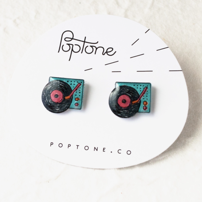 Record Player Earrings