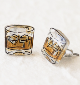 Whiskey Glass Drink Earrings