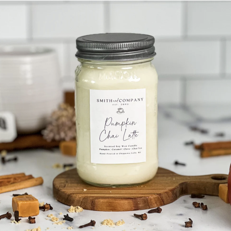 Pumpkin Chai Latte Mason Jar Candle 16oz