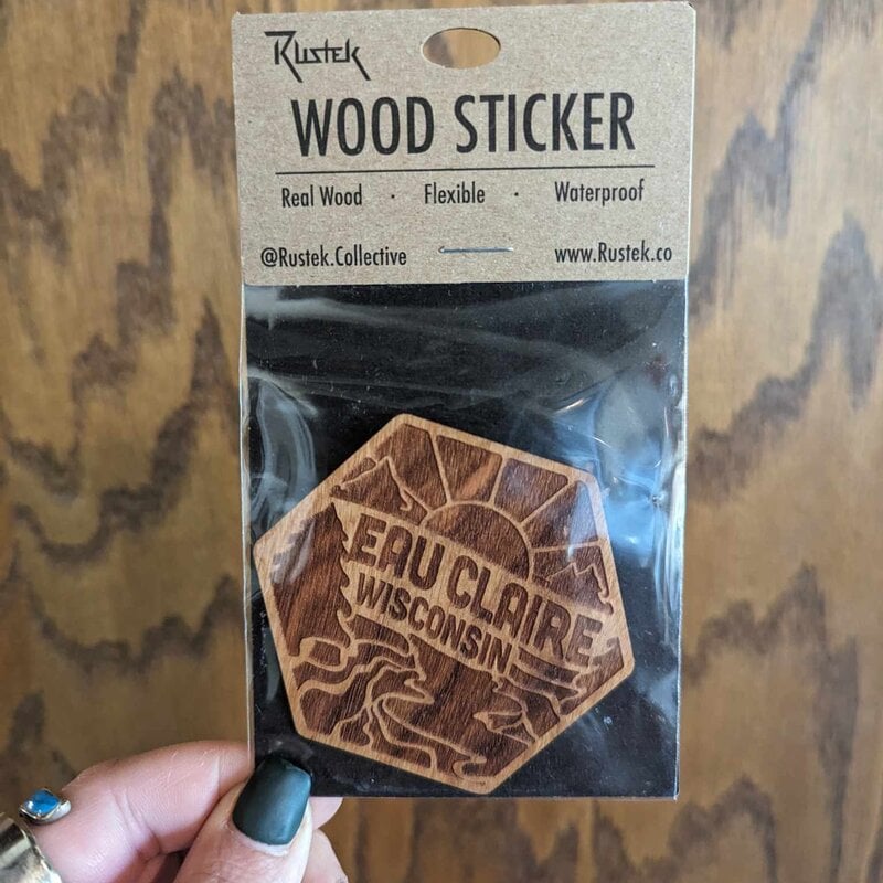 Wood Sticker - Eau Claire Hex