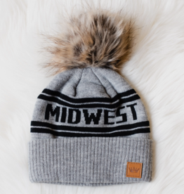 Gray & Black Midwest Pom Hat