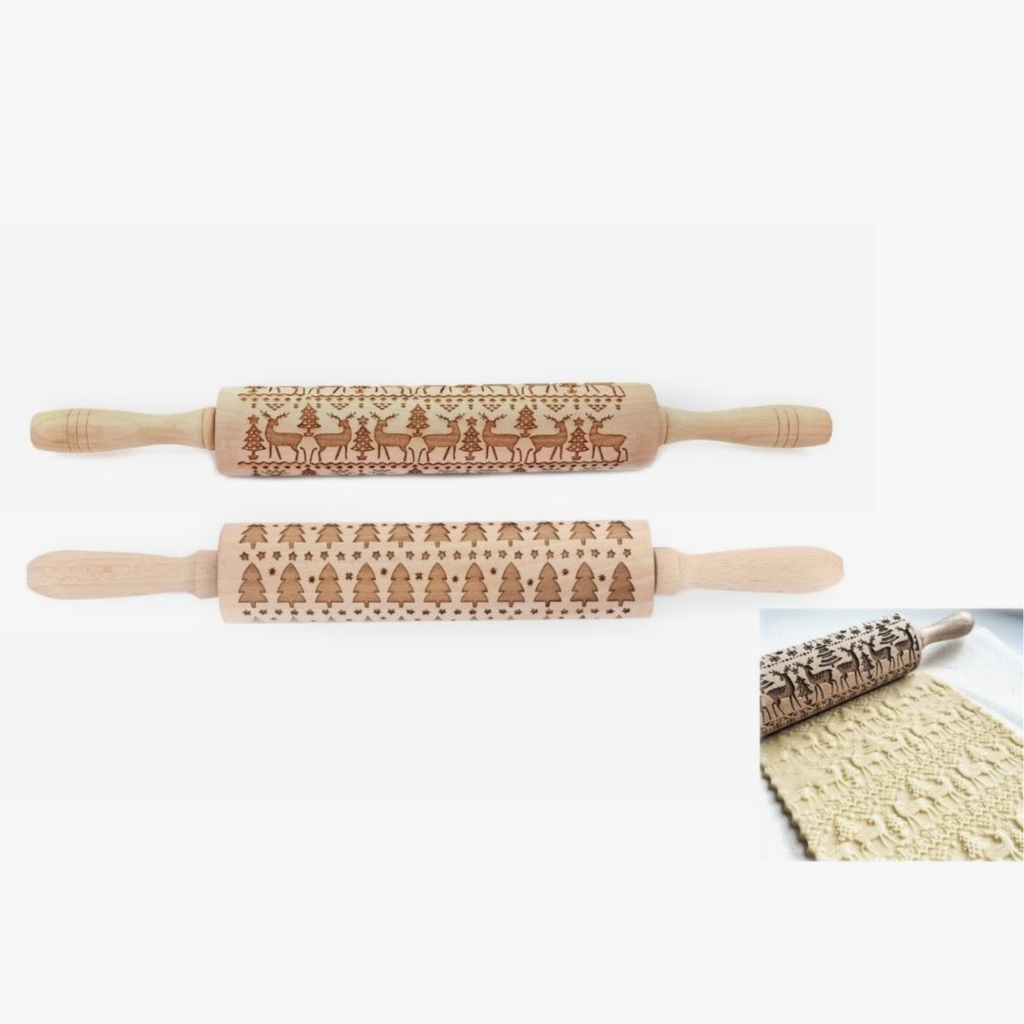 Something Different Wooden Christmas Engraved Rolling Pin