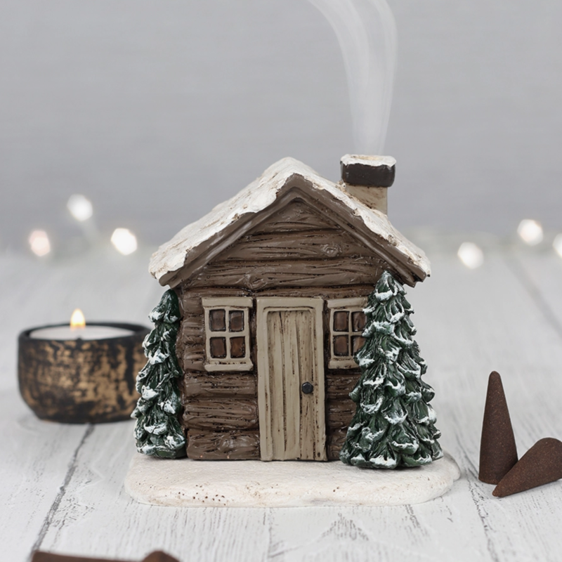 Log Cabin Incense Cone Burner