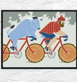 Paul Bunyan and Babe the Blue Ox Bike Poster (18x24)