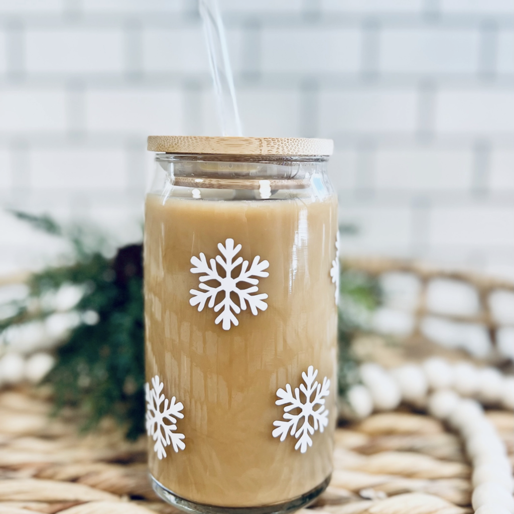 Snowflake Beer Can Glass