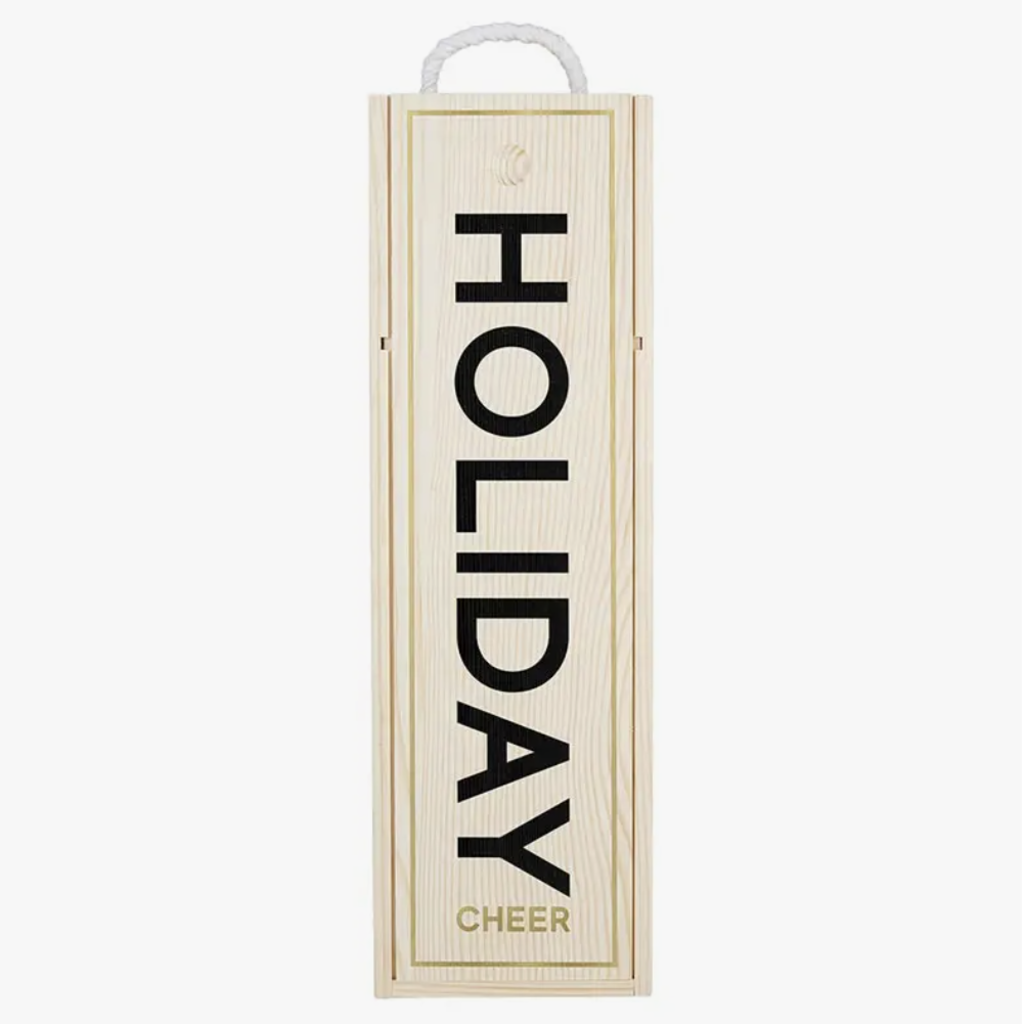 Volume One Wood Wine Box - Holiday Cheer