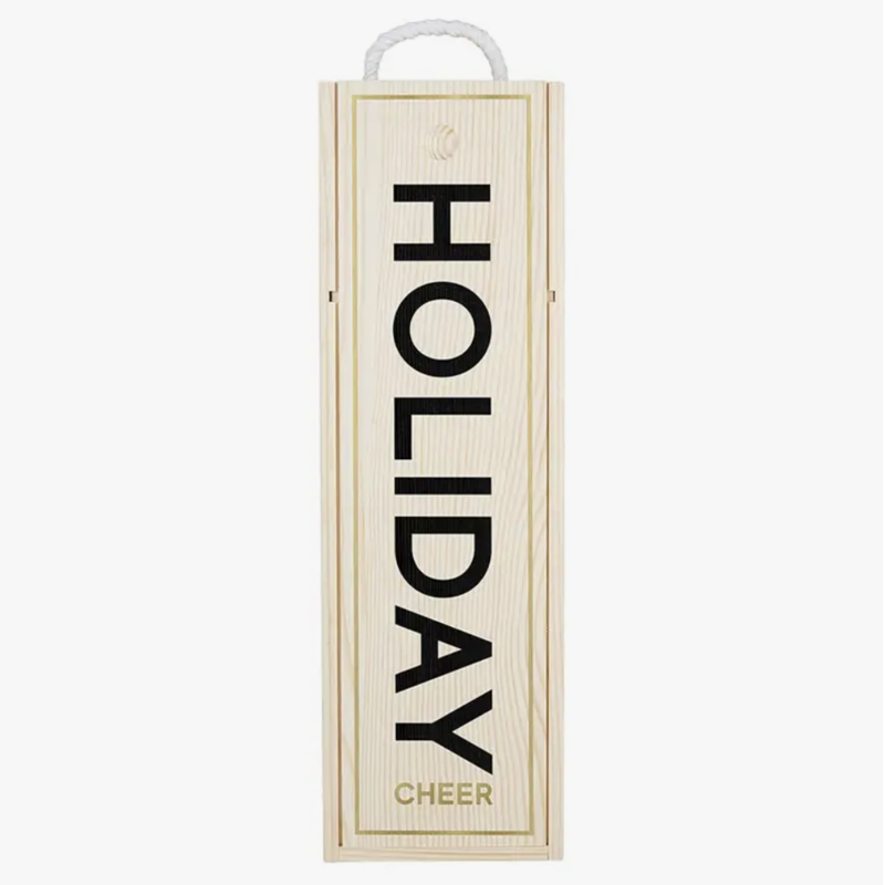 Volume One Wood Wine Box - Holiday Cheer