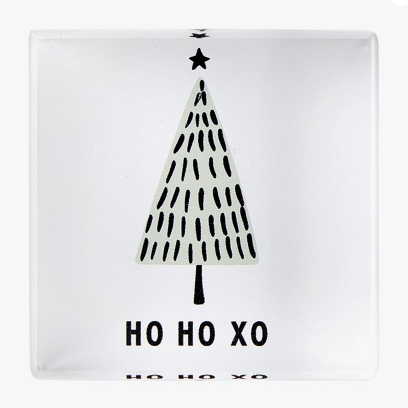 Volume One 2" Square Lucite Block - Ho Ho Xo