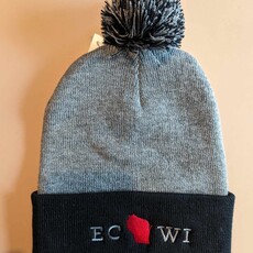 First & Foremost ECWI Knit Black Beanie w. Pom