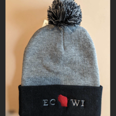 First & Foremost ECWI Knit Black Beanie w. Pom