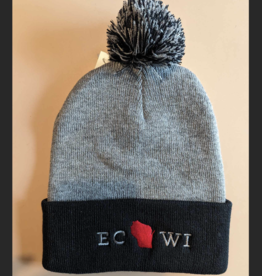 ECWI Knit Black Beanie w. Pom