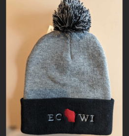 First & Foremost ECWI Knit Black Beanie w. Pom