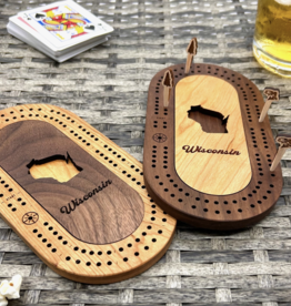 Cast & Carve Wisconsin Mini Travel Cribbage Board Set