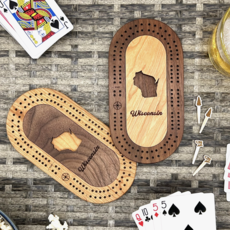 Cast & Carve Wisconsin Mini Travel Cribbage Board Set