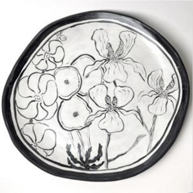 Pedestal Serving Platter - Garden Series