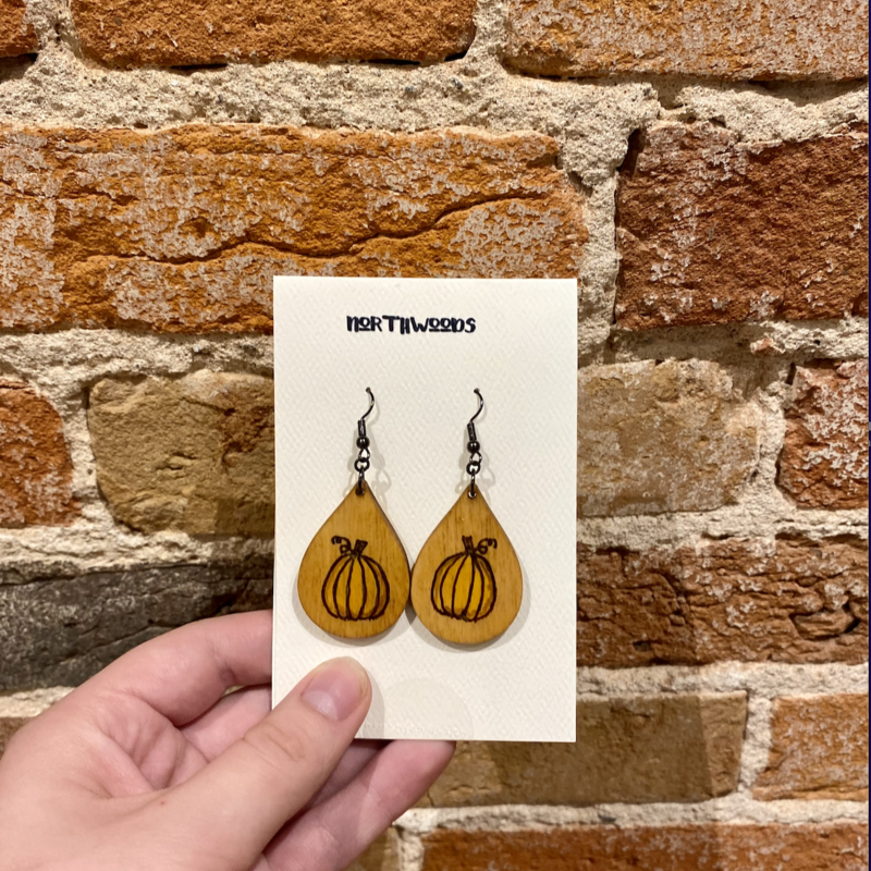 Bonni Knight Wood Earring Pumpkin