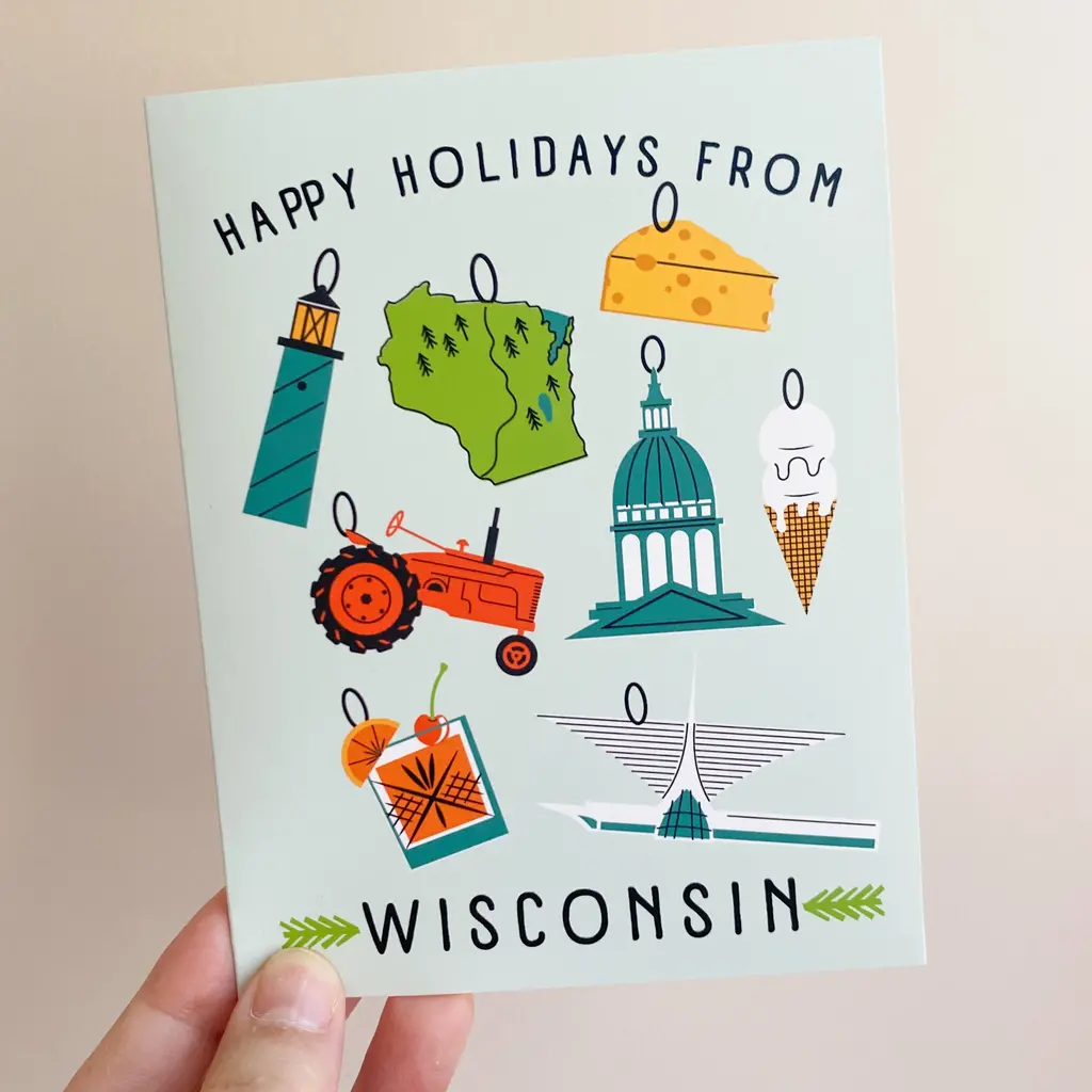 Bottlebrush Graphics Happy Holidays from Wisconsin Card