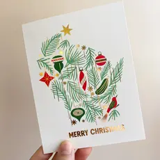Bottlebrush Graphics Wisconsin Merry Christmas Card