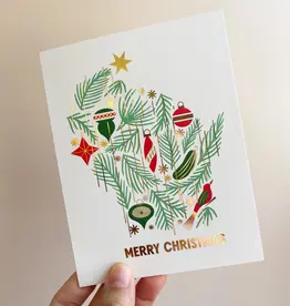 Bottlebrush Graphics Wisconsin Merry Christmas Card