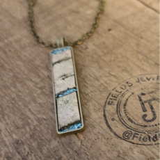 Birch Bark Turquoise Necklace