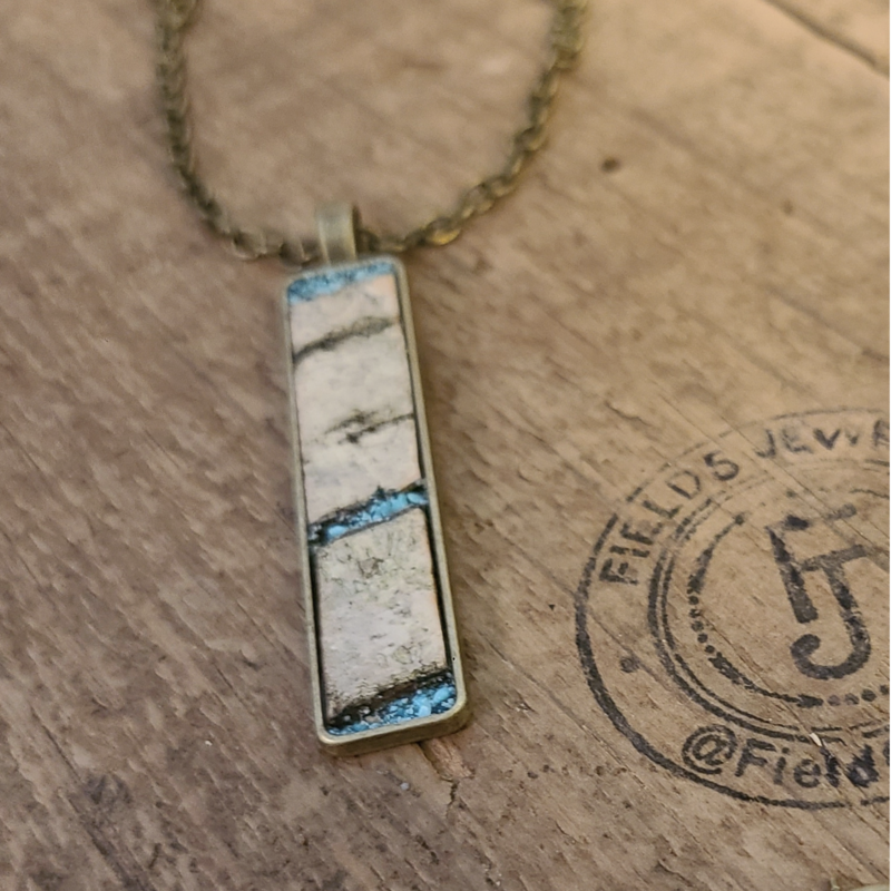 Birch Bark Turquoise Necklace