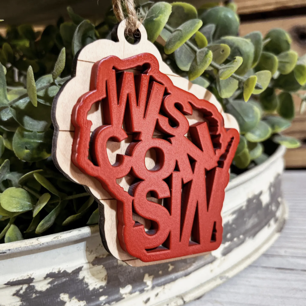 The Farmer's Wife Red WI Text Ornament