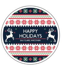Ornament - Happy Holidays Eau Claire (Christmas Sweater)