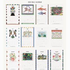 Persika Design 2024 Fauna and Folk Art Wall Calendar