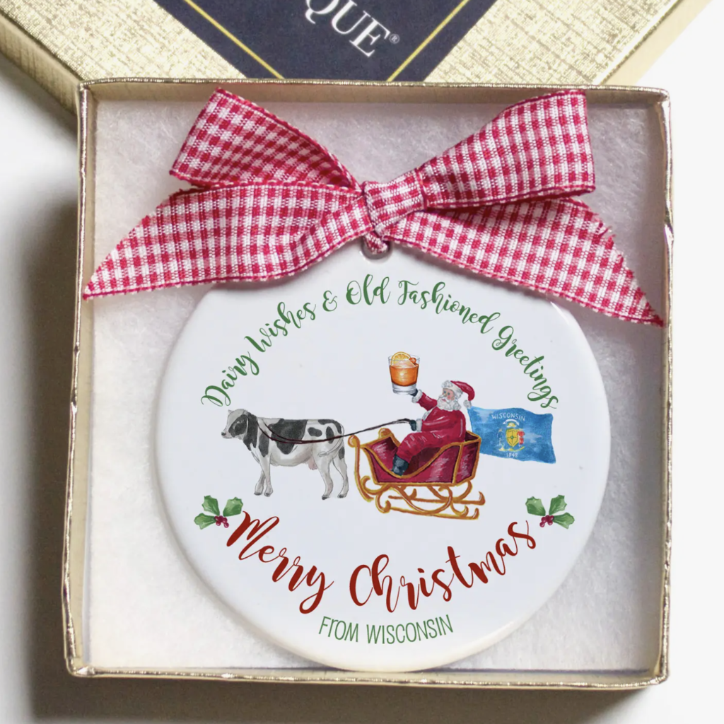 dishique Wisconsin Old Fashioned Traditions Christmas Ornament