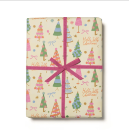 Red Cap Cards Holiday Wrapping Paper - Holly Jolly Trees