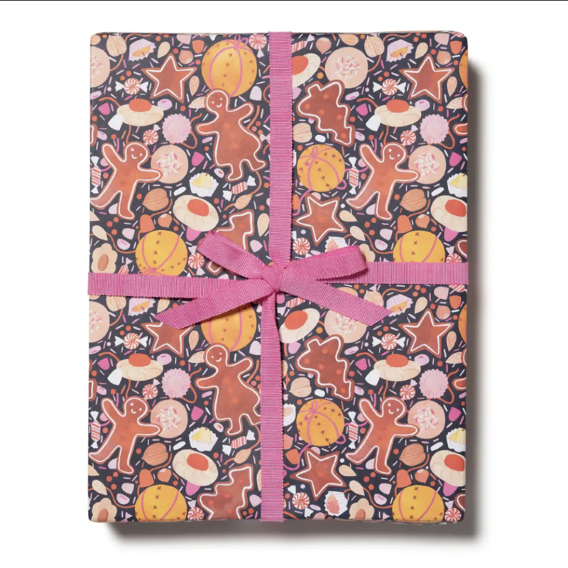 Red Cap Cards Holiday Wrapping Paper - Holiday Treats