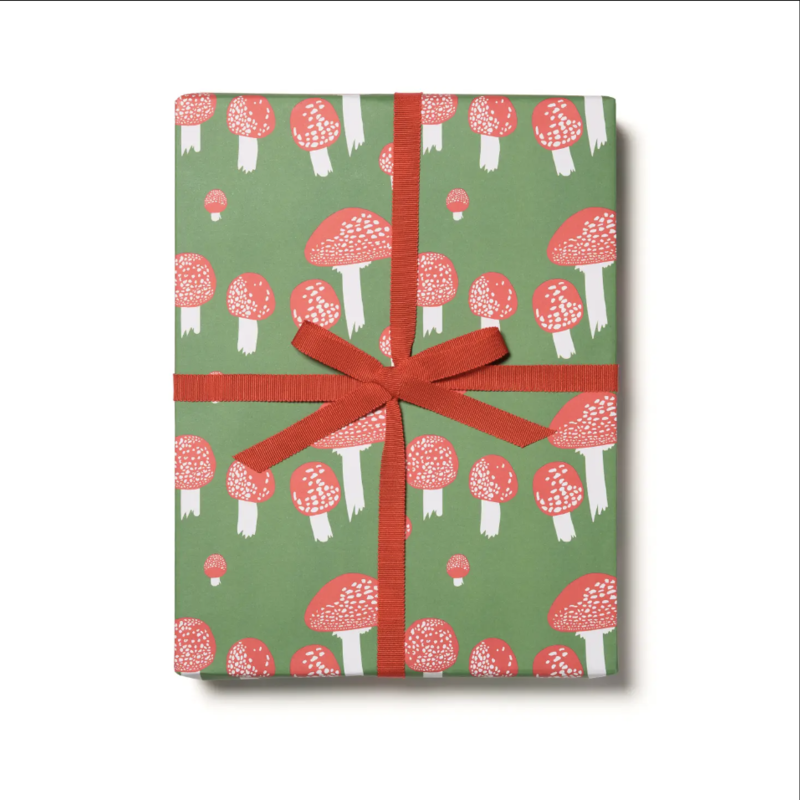 Red Cap Cards Holiday Wrapping Paper - Festive Mushrooms