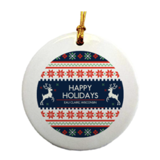 Ornament - Happy Holidays Eau Claire (Christmas Sweater)