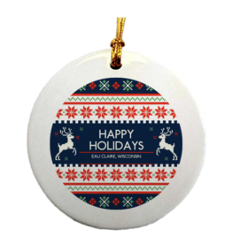 Impact EC Ornament - Happy Holidays Eau Claire (Christmas Sweater)