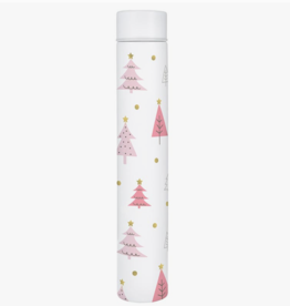 Volume One Flask Bottle - Pink Holiday Trees