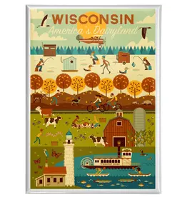 Lantern Press Magnet - Wisconsin Geometric