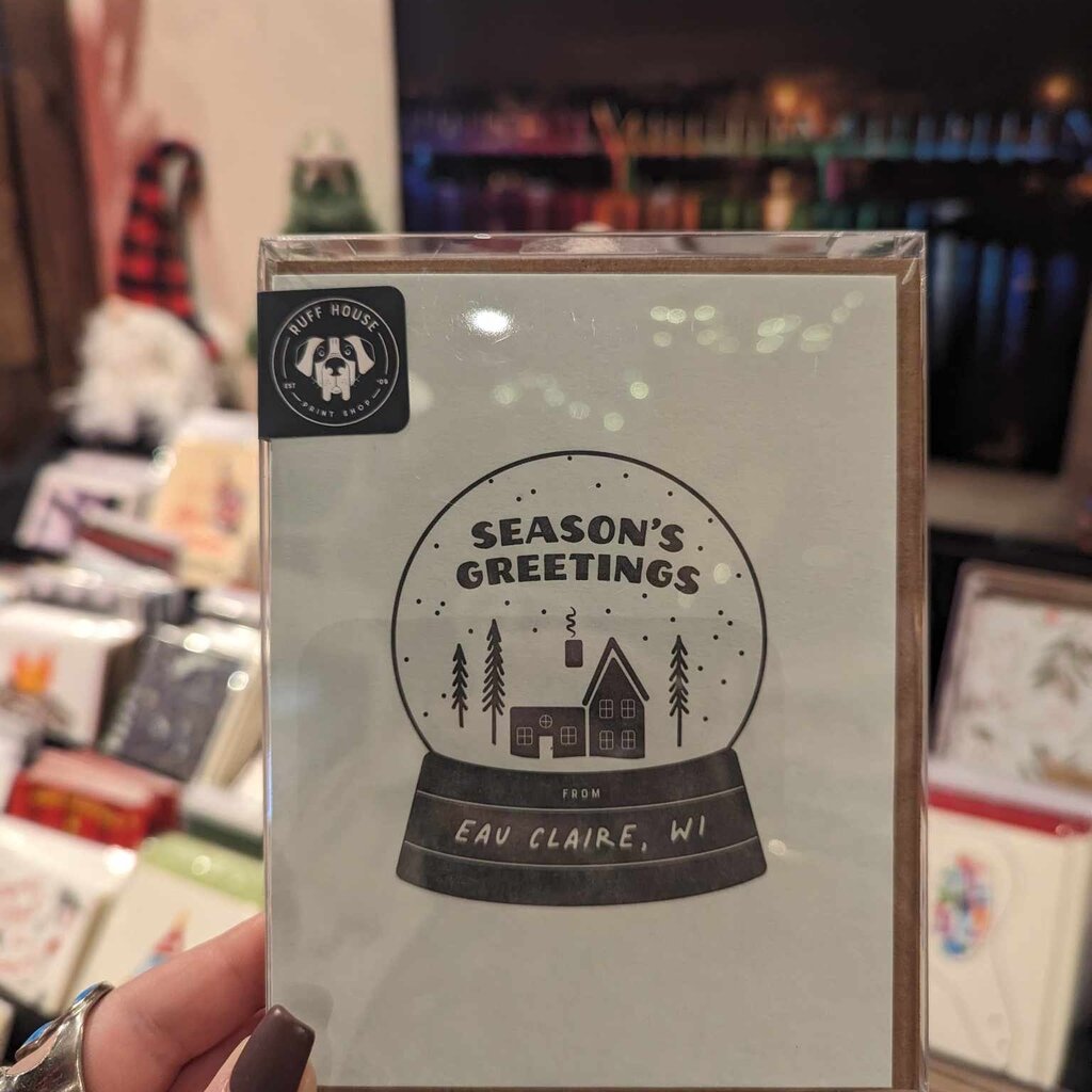 Ruff House Print Shop Eau Claire Snowglobe Greeting Card: Box of 6