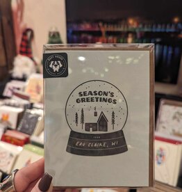 Ruff House Print Shop Eau Claire Snowglobe Greeting Card: Box of 6