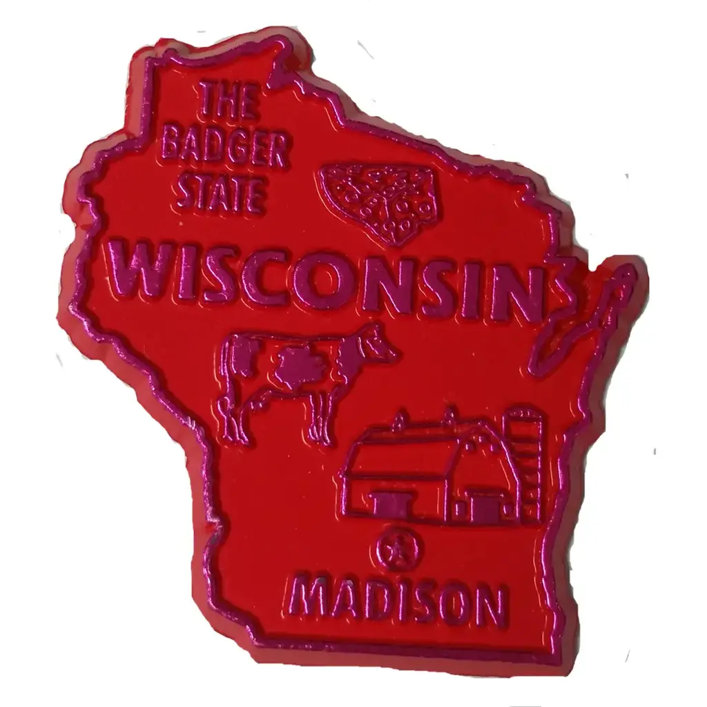 Volume One Wisconsin Badger State Magnet (Red)