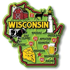 Volume One Wisconsin Colorful State Magnet