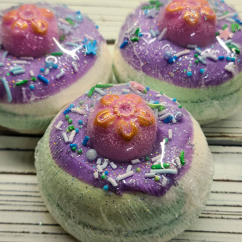 Handmade Natural Beauty Bath Bomb Donut: May Flowers